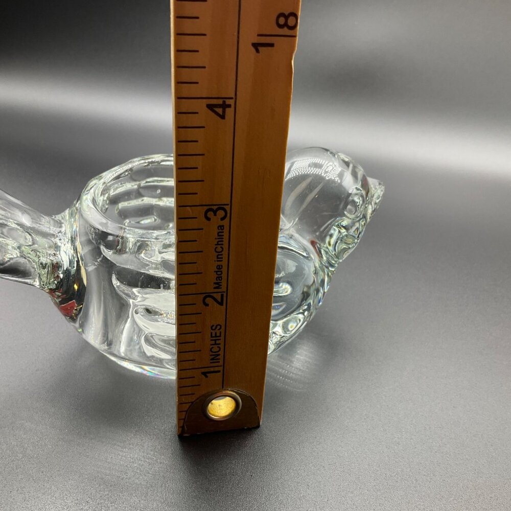 Vintage Clear Glass Bird Figurine Candle Holder Votive Tea Light Paperweight - Picture 8 of 11